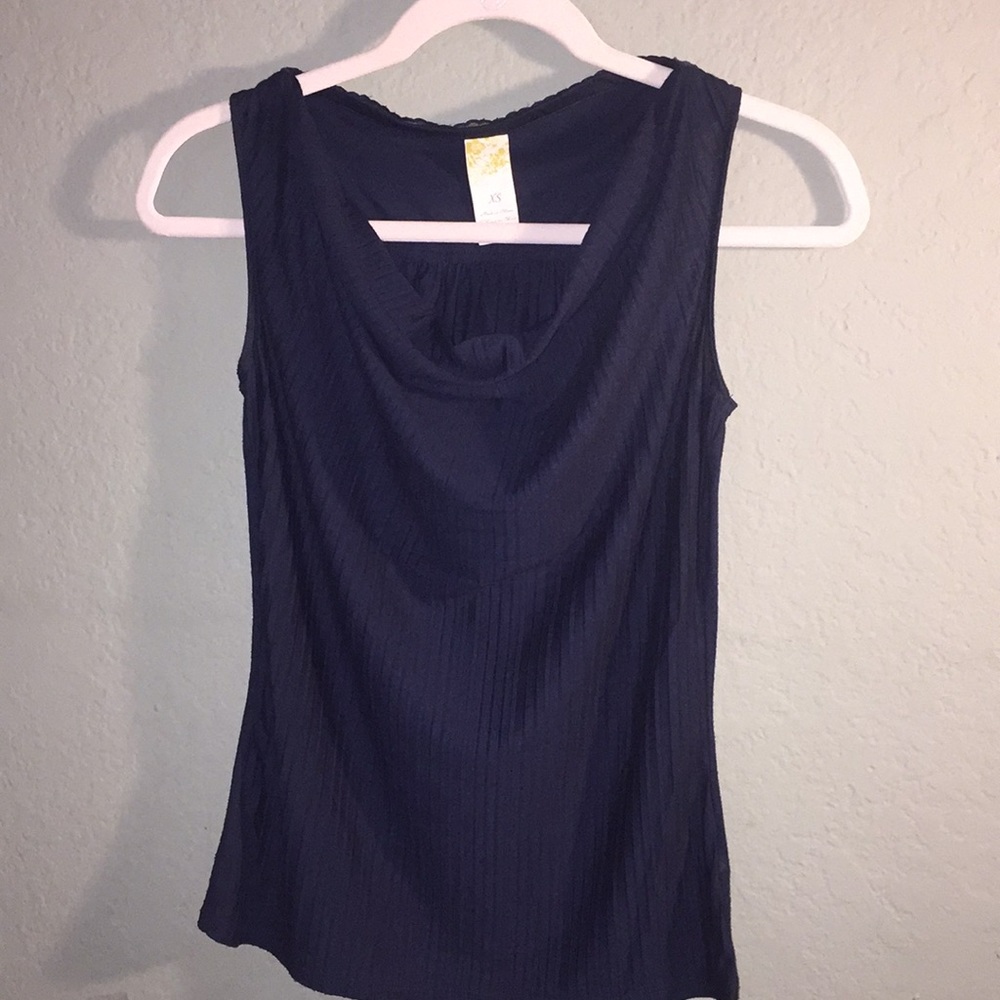 Navy Blue Sleeveless Blouse